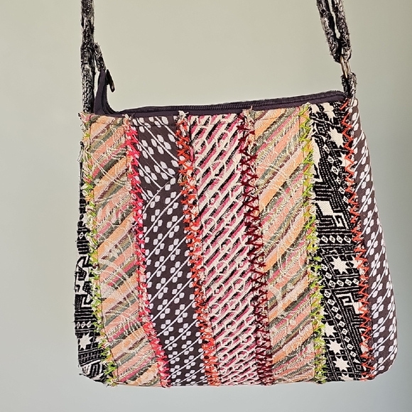 Demdaco Handbags - Demdaco "Your Journey" Multicolor Patchwork Crossbody Bag
